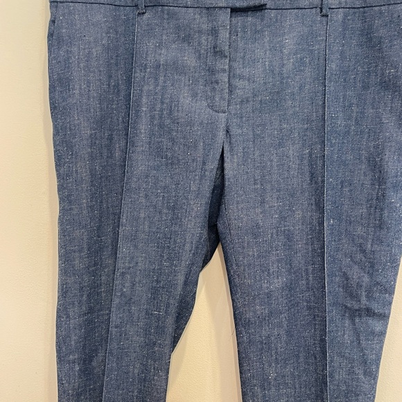 CELINE Cotton Denim Straight Leg Trousers Pants with Ankle Zip 44 like new - Picture 4 of 16